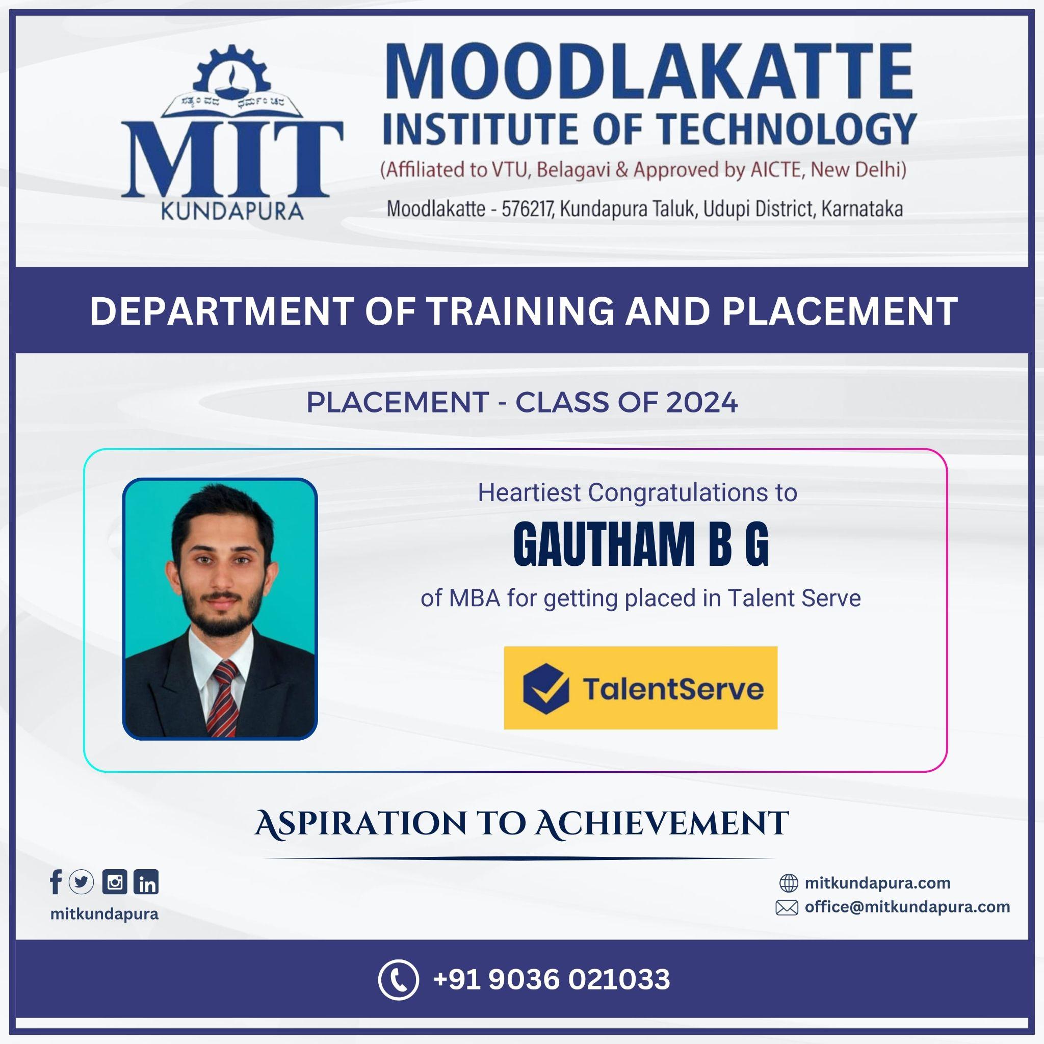 MITK MBA Students placement